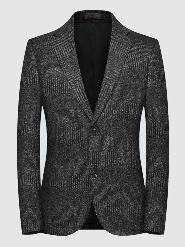 Men's Texture Stripe Blazer Stretch Suit Jacket