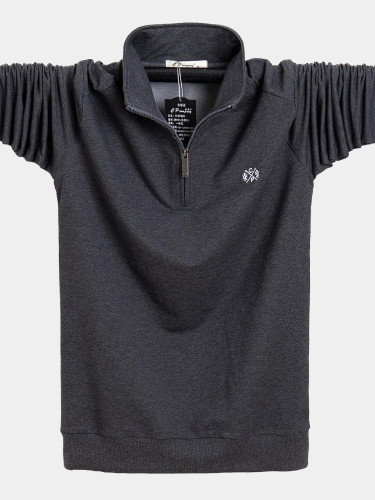 Cotton Men's T Shirt with Zipper Neck