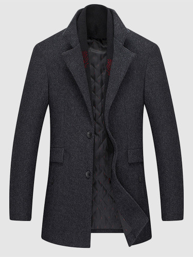 Men Trench Coat with Detachable Scarf