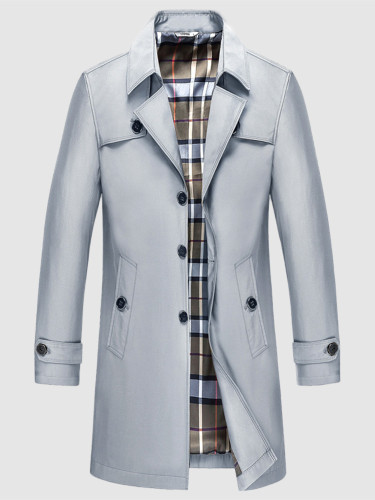 7XL / 8XL / 9XL Check Lined Men Trench Coat
