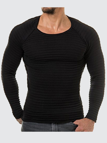 Striped Knitted Slim Men Sweaters