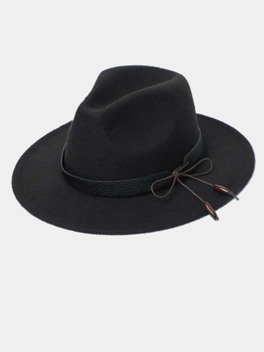 Men / Women Vintage Wide Brim Fedora Hat with Bow Band