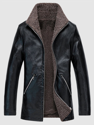 Men's Fleece Lined Faux Leather Jackets