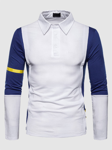 Cut and Sew Polo Shirt with Contrast Taping