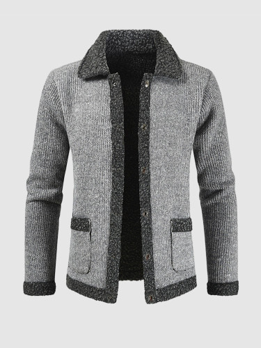 Warm Fur Patchwork Men Cardigan