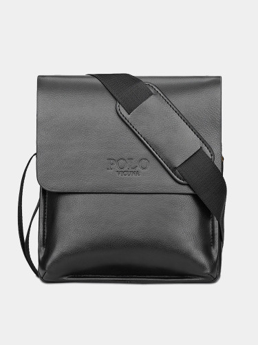 Business Men's Leather Flapover Crossbody Bag