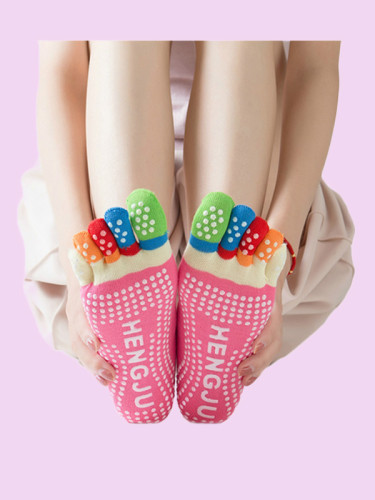 OneBling Women Cotton Socks Anti-Slip Five Toe Scocks