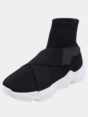 OneBling Sock Trainers In Black with Chunky Sole and Straps Women