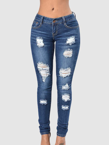 OneBling Distressed Skinny Jeans In Blue