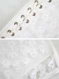 Bandeau Mini Dress with Lattice Detail and Floral Lace Panels