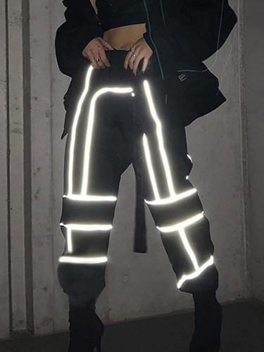 OneBling Jogger Trousers with Reflective Piping and Buckle