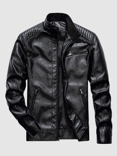 Men's PU Leather Slim Casual Motorcycle Jackets