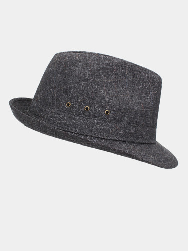 Men's Classic Trilby Check Texture Fedora Hat