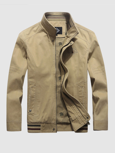 Stand Up Collar Utility Jacket For Men