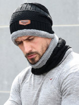 Faux Fur Lined Men Beanie Hat and Neck Gaiter