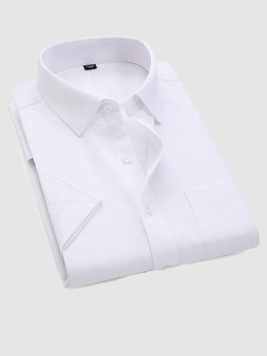 Fitted Short Sleeve Men Casual Shirt