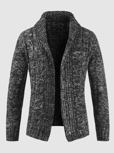 Twist Knitted Men Sweater Buttons Cardigan