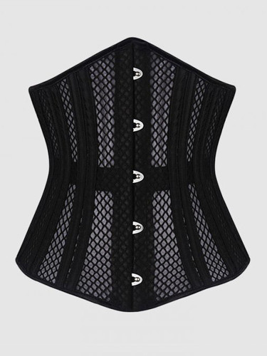 Burvogue New Women's Double Steel Boned Corset Mesh Breathable Waist Control Underbust Sexy Corset & Bustiers for Weight Loss