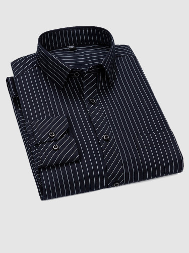 Business Casual Stripe Men Shirt