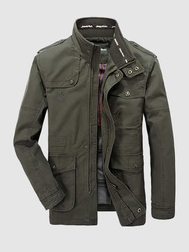 Plus Size Cotton Military Jacket For Men