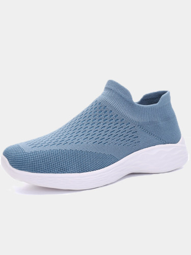 OneBling Summer Breathable Soft Stretch Knit Sock Shoes for Women 2019 Platform Slip On Sneakers Casual Walking Shoes