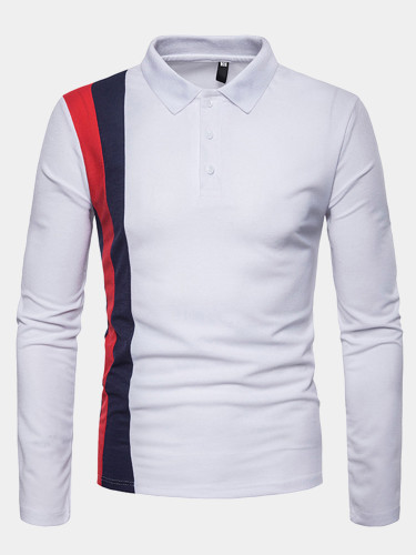 Polo Shirt with Vertical Colour Block