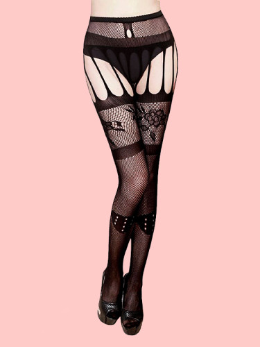 OneBling Summer Black Stocking with Suspender