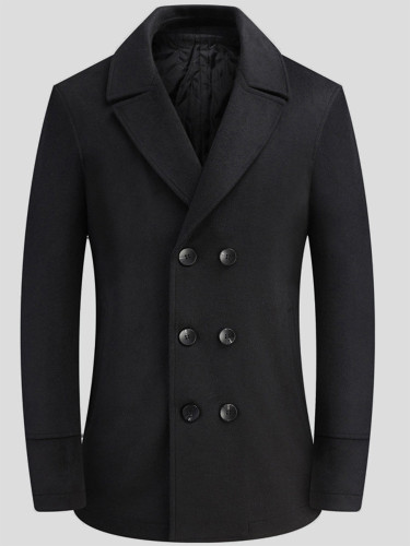 Double Breasted Wool Mix Men Coat