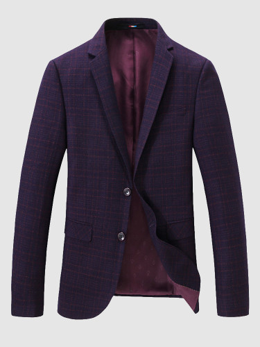 Men's Casual Suit Jacket Check Jacquard Blazer