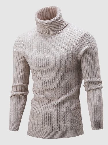 Cable Knit Roll Neck Men Jumper