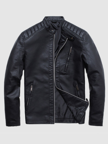 Zipper Slim Men's Leather Jackets