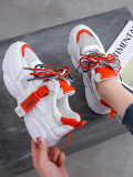 Microfiber Leather and Breathable Mesh Patchwork Lace Up Women Sneaker 2019 Increase Height Flat Shoes
