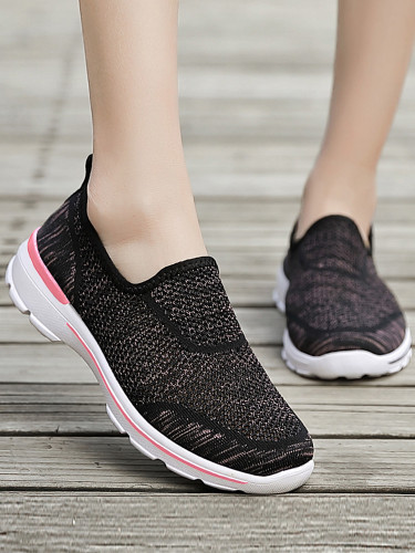 OneBling Summer Breathable Mesh Knit Women Slip On Flat Sneakers 2019 Lightweight Massage Walking Shoes Trainers