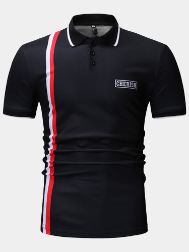 Tipped Polo Shirt with Vertical Colour Block