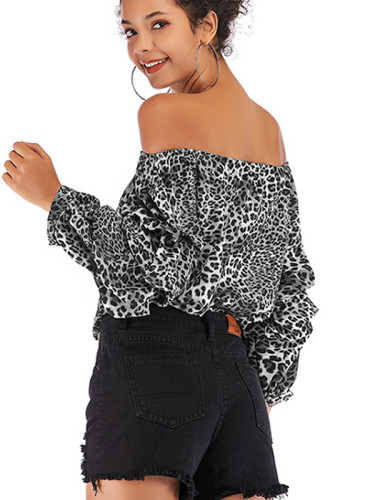 OneBling Printed Off Shoulder Chiffon Tops