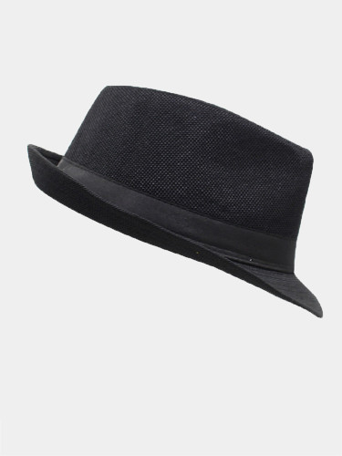 Men's Narrow Brim Fedora Hat with Black Band Detail
