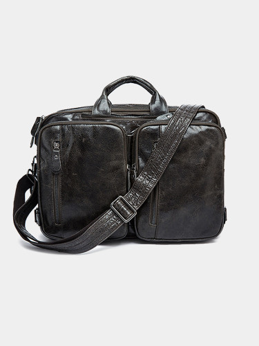 Multifunction Men's Business Leather Briefcase Messenger Bag Laptop