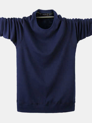 Winter Thick Cotton Solid Color Men's T-Shirts