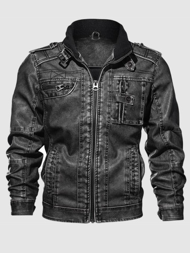 Men Motorcycle Leather Jacket