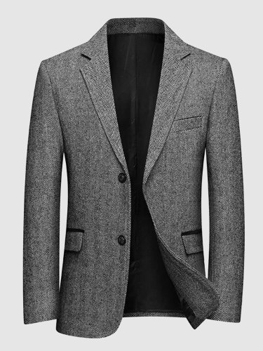 Business Men Suit Jacket Herringbone Blazer