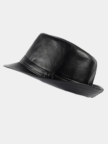 Men's Leather Classic Cowboy Fedora Hat