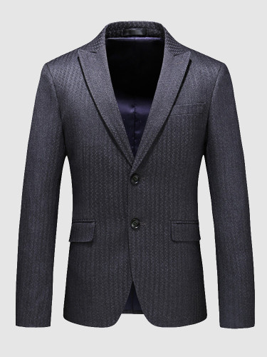 Plus Slim Blazer Stripe Jacquard Men's Suit Jacket