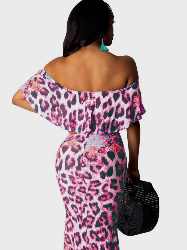 Split Leopard Printing Dress