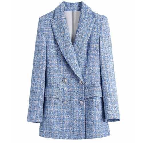 Official Suit Sequin Double Row Button V-Neck Jacket