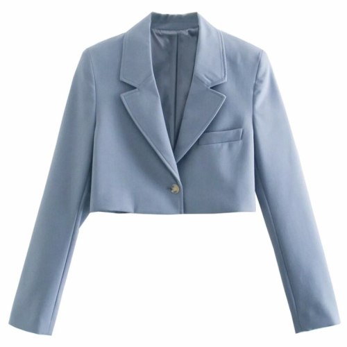 Women 2 Pieces Solid Skirts Blazer Set Business