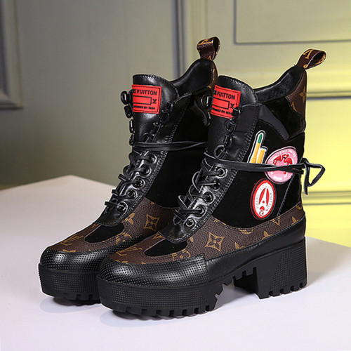 Louis Vuitton Women Shoes Boots Luxury Brand Fashion Ankle Boots LAUREATE PLATFORM DESERT BOOT