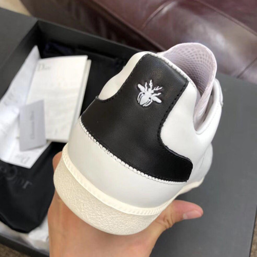 Dior Men Shoes B01 SNEAKER White and Black Calfskin