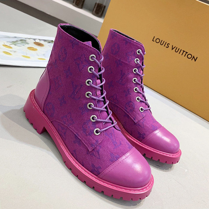 Louis Vuitton Women Shoes Boots Fashion Ankle Boots Luxury Brand Leather Design with Original Box