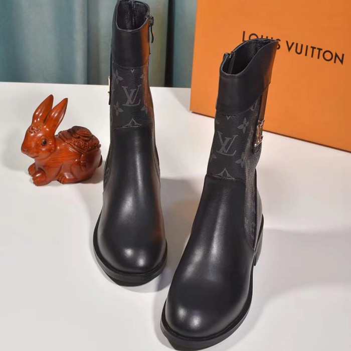 Louis Vuitton Women Shoes Boots Fashion Ankle Boots Luxury Brand Leather Design with Original Box