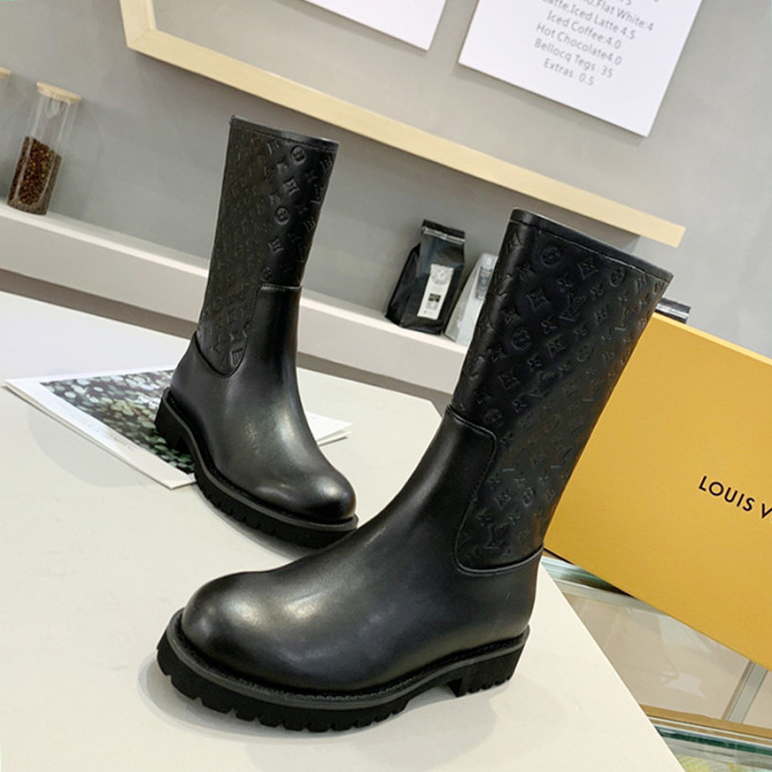 Louis Vuitton Women Shoes Boots Fashion Ankle Boots Luxury Brand Leather Design with Original Box